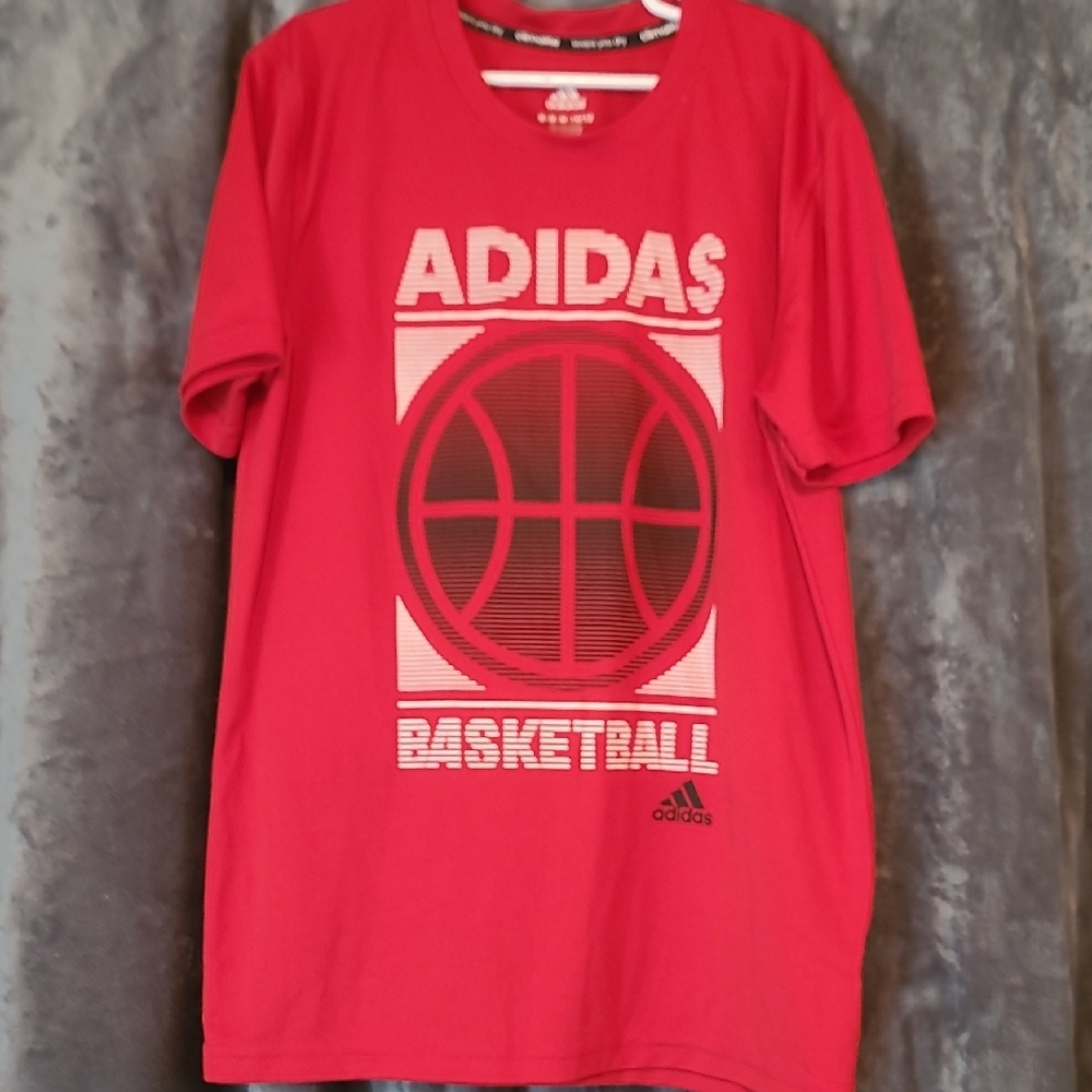 Adidas Climalite Bold Red Basketball Tee